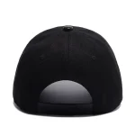 Wuaumx Men's Baseball Cap PU Leather Black Bone Snapback Cap Hip Hop
