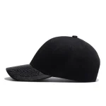 Wuaumx Men's Baseball Cap PU Leather Black Bone Snapback Cap Hip Hop