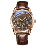 WOKAI men business quartz watch, casual leather strap, no box
