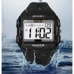 SYNOKE-Men's Sports Electronic Watch Waterproof Night Glow Large Screen Square Student Outdoor Running Camping Watch New