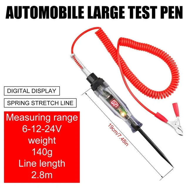Car Truck Voltage Circuit Tester, Auto 6V 24V, Car Diagnostic Probe Test Pen, Electrical Measuring Pen Tools