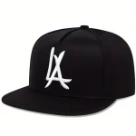 LA Adjustable Embroidery Baseball Cap, Black Snapback Hat, Hip Hop Caps, Dad Hats