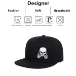 Unisex Skeleton Embroidery Hip-Hop Hats, Adjustable Baseball Caps, Sunscreen Hat, Casual, Outdoor, Spring, Autumn