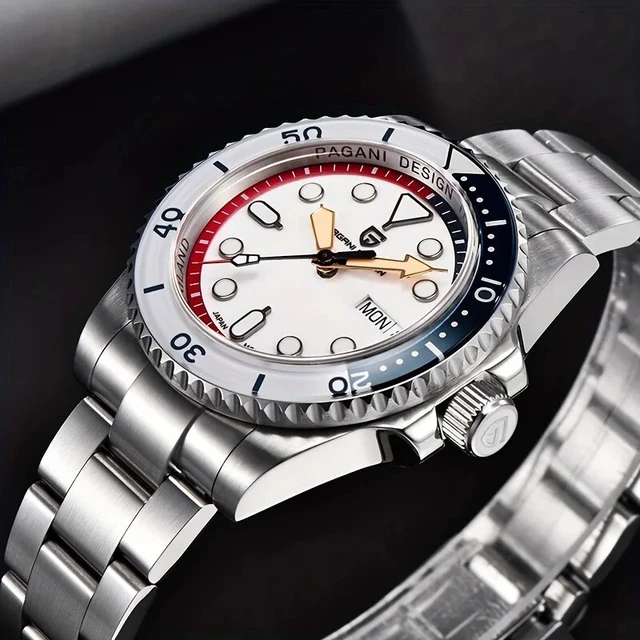 PAGANI DESIGN NH36 Men's Mechanical Wristwatches Week Display Automatic Watches Waterproof Sports Watch New 40mm 100m 2024