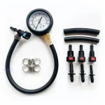 Fuel Pressure Test Kit with Valve for Car, Pump Pressure Tester, Quick Connect, 0-100PSI Gauge, 6.3 7.89 9.49