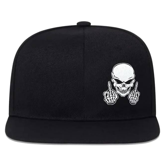 Unisex Skeleton Embroidery Hip-Hop Hats, Adjustable Baseball Caps, Sunscreen Hat, Casual, Outdoor, Spring, Autumn