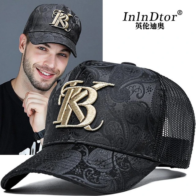 2023 Brand Men's Breathable Baseball Cap Hard Shell Alphabet Hat Hip Hop Net Trucker Sport 4 Season