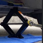 2 Tons Manual Car Folding Jack Horizontal Type Car Tire Repair Tool 1 Set