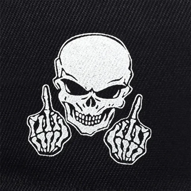 Unisex Skeleton Embroidery Hip-Hop Hats, Adjustable Baseball Caps, Sunscreen Hat, Casual, Outdoor, Spring, Autumn