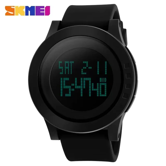 Skmei 1142 Men's LED Digital Watch Waterproof Alarm Calendar Big Dial Wristwatch