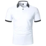 Men's Short Sleeve Polo Shirt, Lapel Rib Polo, Monochrome Casual Top, Urban Business, Summer Fashion, Newin