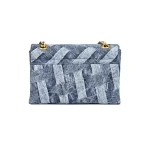 Fanshion-Wash Denim Women's Bag, Weave Printing Handbag, Cross Body Joints, Patchwork