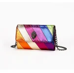 Women's Bag Fashion Designer Kurt G Women's Bag Rainbow Patchwork Color Crossbody Bag Square Wallets Phone Mini Shoulder Bags Tote Bag