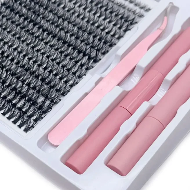 Mixed Length Cluster Lashes Kit, DIY Self Application, Individual Eyelashes with Glue, Fluffy False Eyelashes, Eyelash Extension
