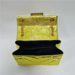 Luxury Shiny Glitter Mini Golden Women Handbag Bling Sequin Quilted Fashion Cross Body Bag