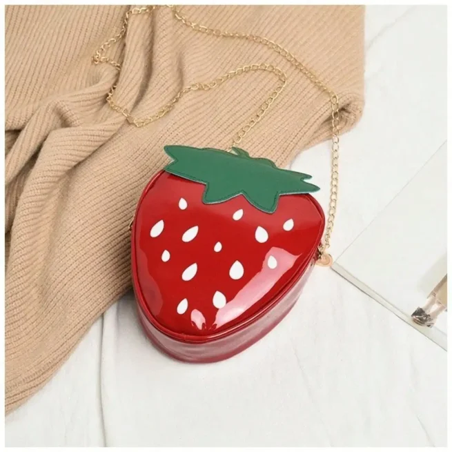 Strawberry crossbody bag for women, leather beautiful design, fashion sense, personality
