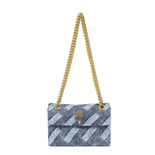 Fanshion-Wash Denim Women's Bag, Weave Printing Handbag, Cross Body Joints, Patchwork