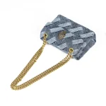 Fanshion-Wash Denim Women's Bag, Weave Printing Handbag, Cross Body Joints, Patchwork