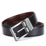 Men's genuine leather double-sided belt, men's luxury strap, laser engraving, retro pin buckle, high quality, new fashion