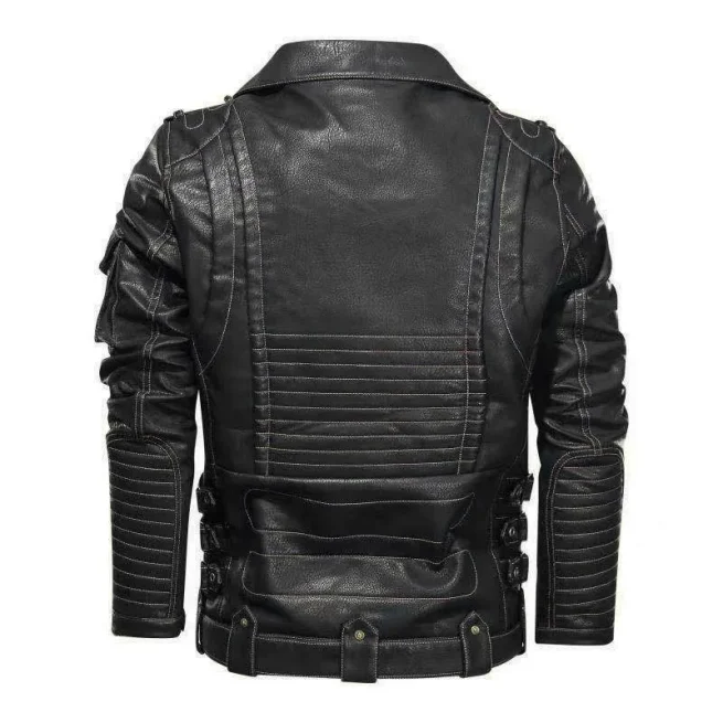 Men's PU Leather Jacket, Men's Faux Leather Coats, Zipper Pockets, Outwear, Winter, Autumn, Fashion