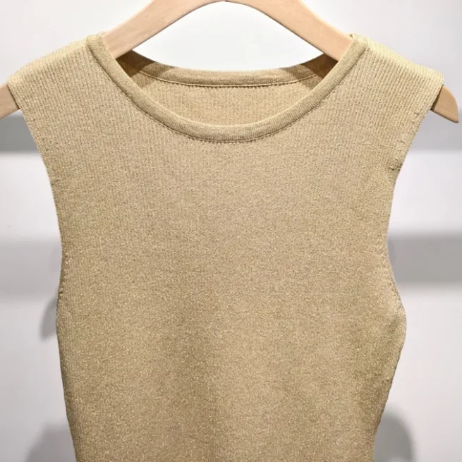 Women Irregular Knitted Midi Dress, Sleeveless Bodycon O-Neck Slim Casual Beach Party Elegant Summer Dress