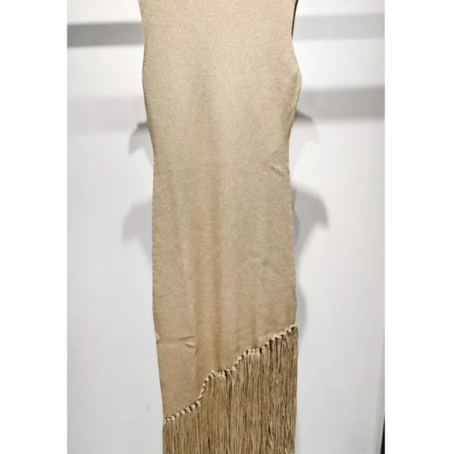 Women Irregular Knitted Midi Dress, Sleeveless Bodycon O-Neck Slim Casual Beach Party Elegant Summer Dress