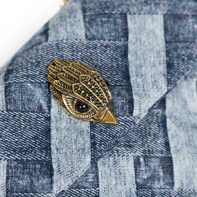 Fanshion-Wash Denim Women's Bag, Weave Printing Handbag, Cross Body Joints, Patchwork