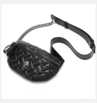 Women's Bag Classic Fashion Women's Bags Kurt Eagle Head Soft PU Leather Diamond Mesh Shoulder Crossbody Black Chest Bag Ladies Handbag