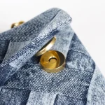 Fanshion-Wash Denim Women's Bag, Weave Printing Handbag, Cross Body Joints, Patchwork