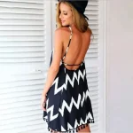 Wave Pattern Tassel Camisole Dress, Modern Summer Dress, New