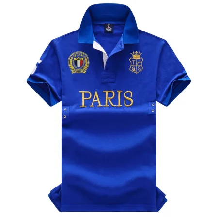 Luxury Fashion Pure Cotton Polo Shirt Men Ropa Sportswear Casual Football Blue Paris Countryman Embroidery Golf Top
