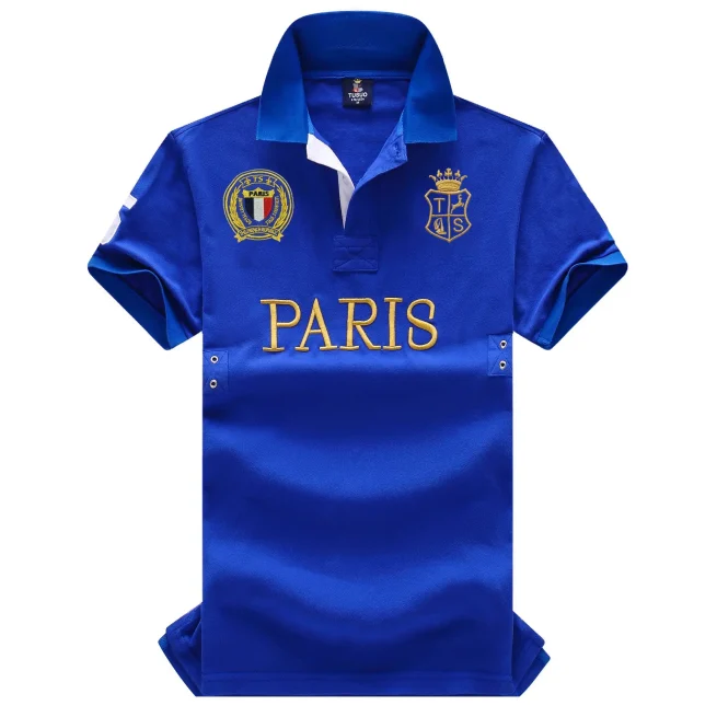 Luxury Fashion Pure Cotton Polo Shirt Men Ropa Sportswear Casual Football Blue Paris Countryman Embroidery Golf Top
