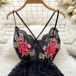 Chilligio-Women's Floral Lace Embroidery Bodysuits,One Piece Bodysuits,String Jumpsuit,Sheer Catsuits,Erotic,Vintage,Sexy,Combination