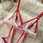 Women's Sexy Cosplay Nurse Uniform, Erotic Lingerie, Babydoll Dress, Flirting Underwear, Hollow Out Jumpsuit, Dresses, 5 Piece