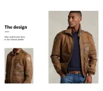 Men's Distressed Brown Calfskin Leather Jacket,Custom Short Coats,Classic,Elegant,Spring and Autumn,New Products