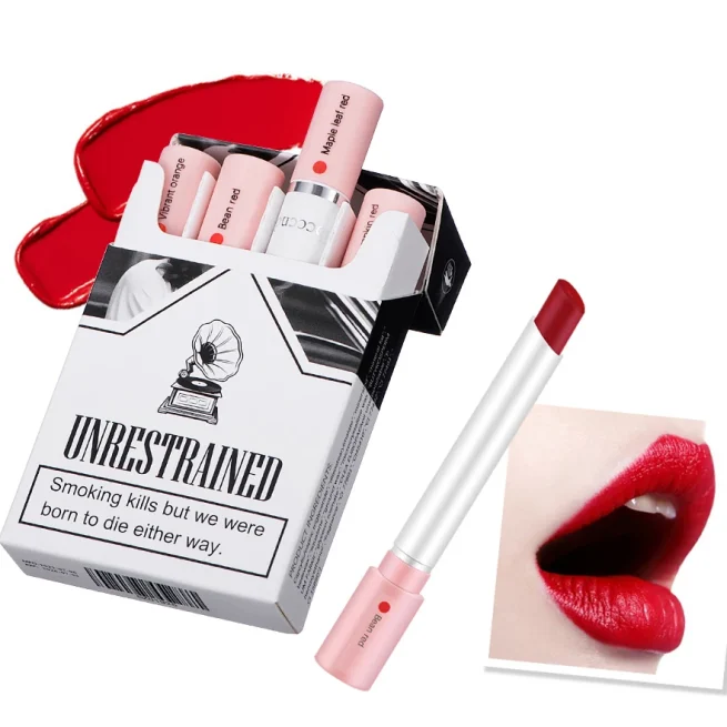 Waterproof Matte Long Lasting Makeup Lipstick Set, Tint Lip Gloss, Pomade Cosmetics Kits, 4 Colors