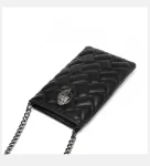 PU Soft Leather Handbag for Women Black Kurt G Shoulder Bag Eagle Head Diamond Lattice Fashion Trendy Small Tote Bag