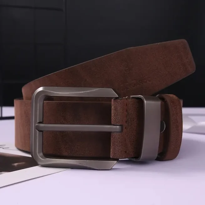 Men's metal needle belt, business or leisure trend, authentic high-end belt, paired with jeans, work wear, large size