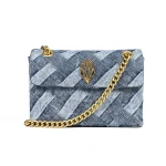 Fanshion-Wash Denim Women's Bag, Weave Printing Handbag, Cross Body Joints, Patchwork