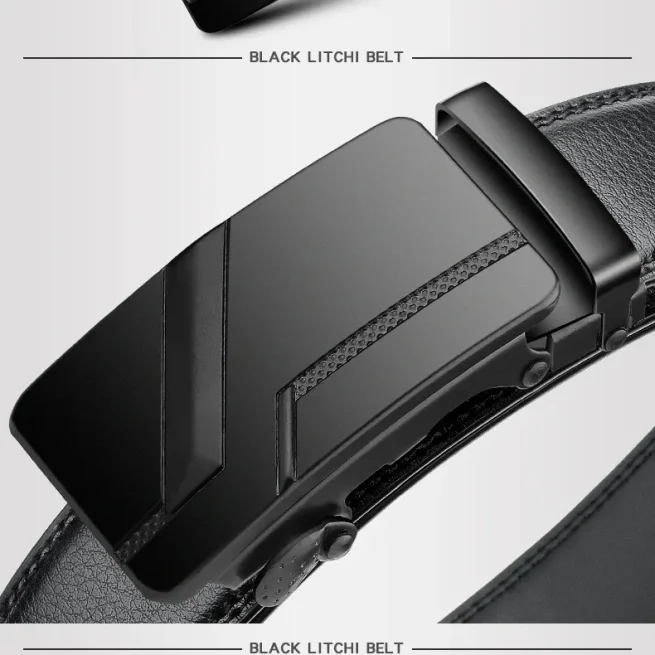 DINISITON Men's PU Leather Belt Automatic Buckle Popular Business High Quality Fashion