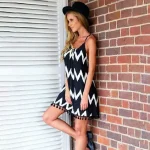 Wave Pattern Tassel Camisole Dress, Modern Summer Dress, New