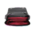 Women's Spliced Bag, Crossbody Bag, Shoulder Bag, Wave Pattern, Eagle Icon, Head on Front Joint, Rainbow Colorful Patchwork