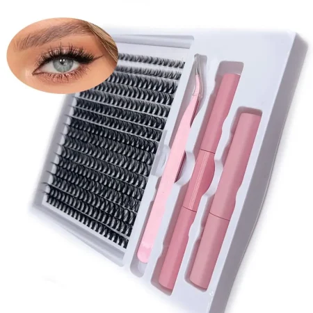 Mixed Length Cluster Lashes Kit, DIY Self Application, Individual Eyelashes with Glue, Fluffy False Eyelashes, Eyelash Extension