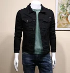 Men's Slim Fit Button Down Denim Jacket,Men's Denim Coats,Black Stylish Jacket,Original Coats,High Quality,Cheap Price,Winter,Autumn,2024