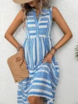 Women's Sleeveless Printed Bohemian Dress Mid-length V-neck Loose Casual Comfortable Holiday Spring Summer Dress