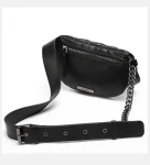 Women's Bag Classic Fashion Women's Bags Kurt Eagle Head Soft PU Leather Diamond Mesh Shoulder Crossbody Black Chest Bag Ladies Handbag