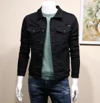 Men's Slim Fit Button Down Denim Jacket,Men's Denim Coats,Black Stylish Jacket,Original Coats,High Quality,Cheap Price,Winter,Autumn,2024