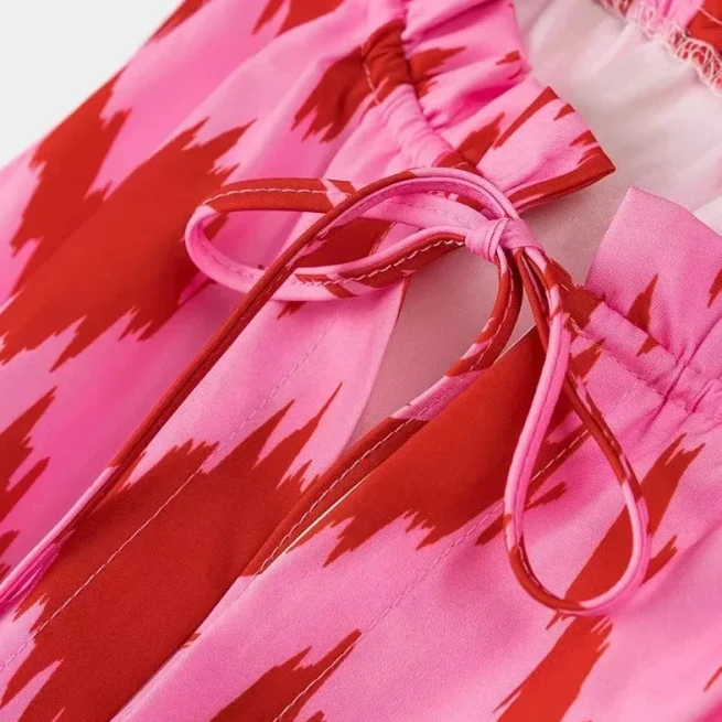 Women Chic Round Neck Sleeveless Big Swing Dress, Women Beach Robe, Patchwork Print, Holiday, Summer Fashion, New