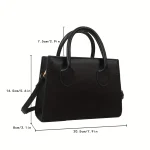 Small Square Top Handle Bag, Minimalist Black, All-match, Classic Shoulder Bag for Work