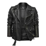 Men's PU Leather Jacket, Men's Faux Leather Coats, Zipper Pockets, Outwear, Winter, Autumn, Fashion